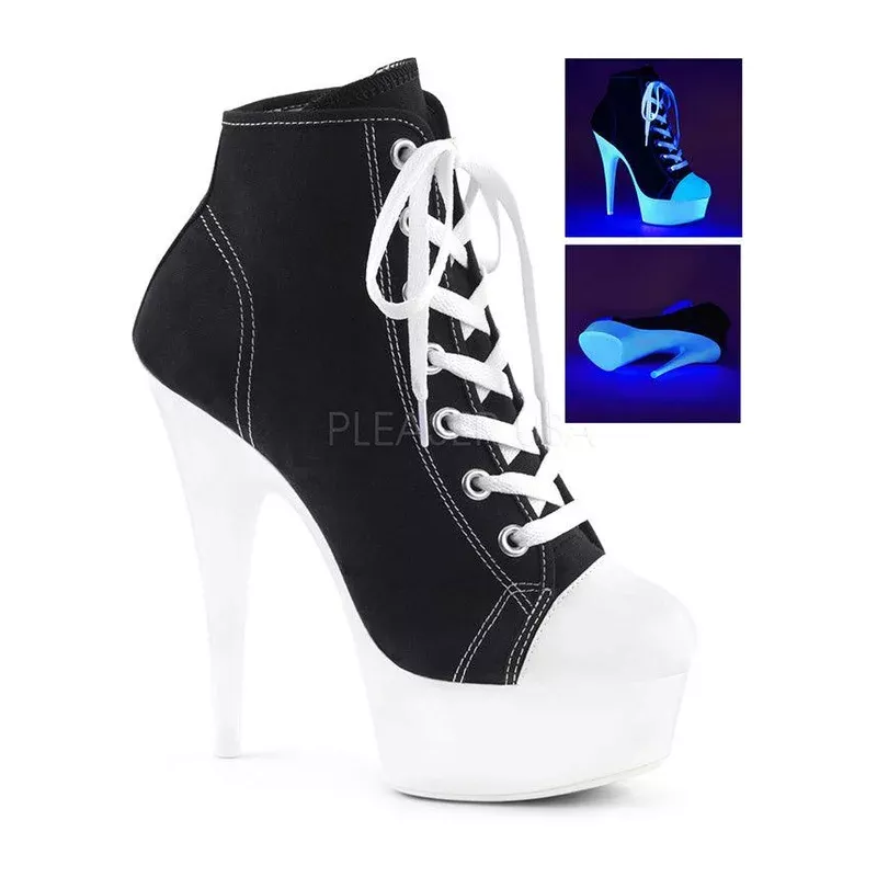 DELIGHT-600SK-02 [Black/Neon White] | PLATFORM BOOTS [PREORDER]