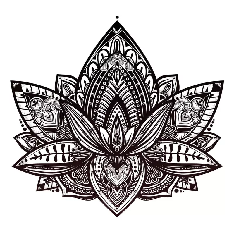 Detailed Lotus – Temporary Tattoo