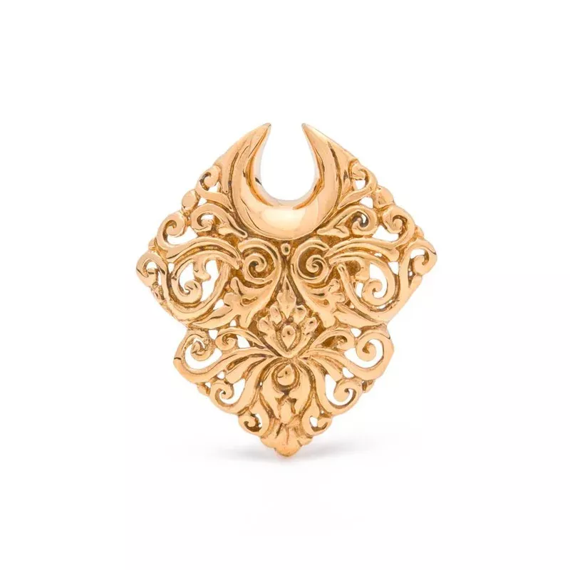 Diamond Filigree Brass Hanging Ear PlugPrice Per 2