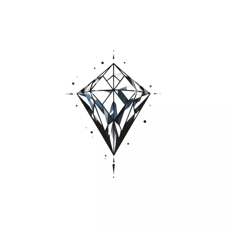 diamond-geometric-style-tattoo-design Diamond Geometric Style Tattoo Design