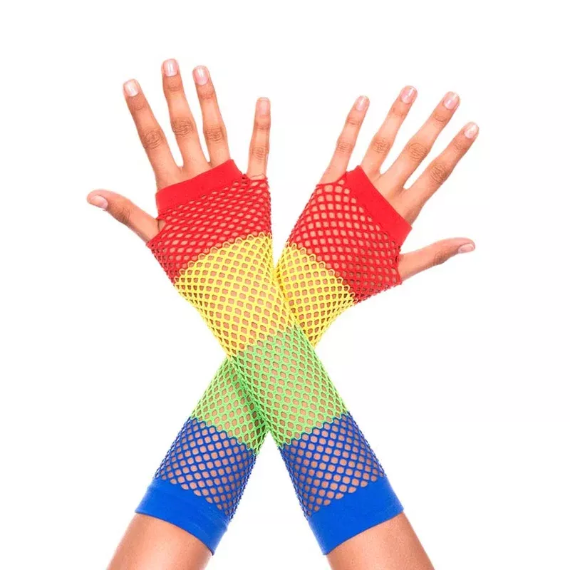 Diamond Net Rainbow | FINGERLESS GLOVES*