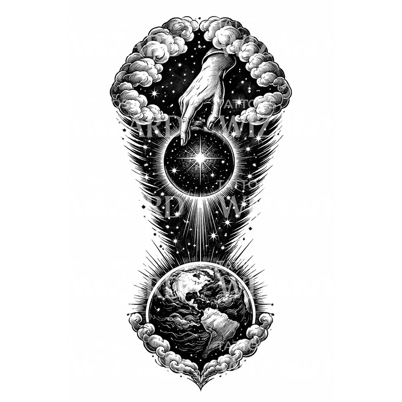Divine Creation Earth Tattoo Design