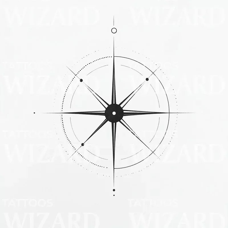 divine-path-compass-glyph-tattoo-idea Divine Path Compass Glyph Tattoo Idea