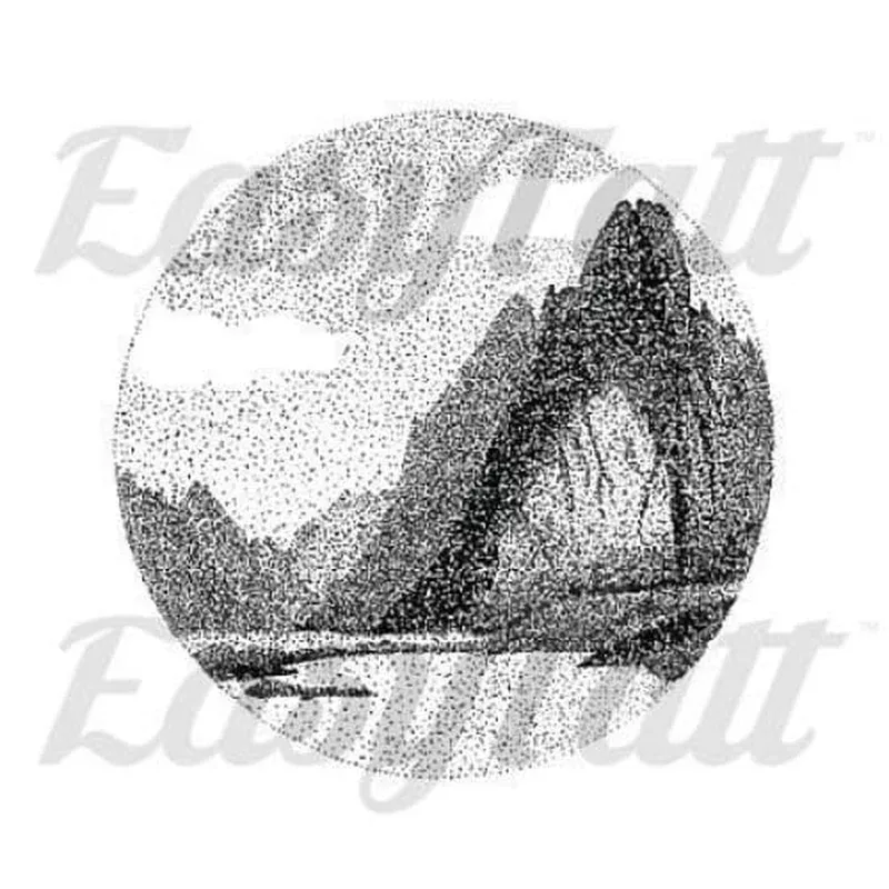 dot-work-mountains-temporary-tattoo Dot work Mountains – Temporary Tattoo