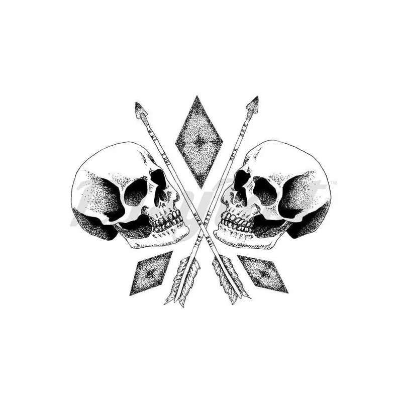 double-skull-temporary-tattoo Double Skull – Temporary Tattoo