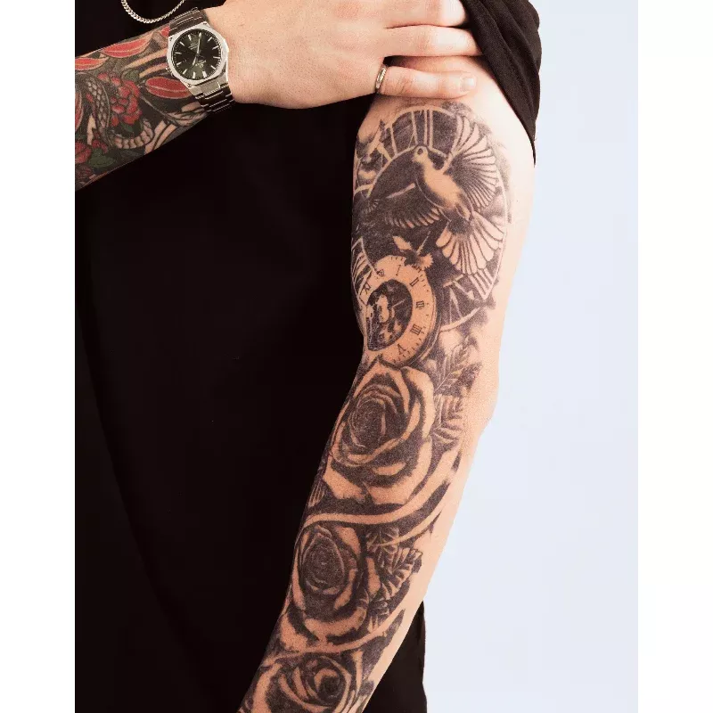 Dove, Clock & Roses Sleeve