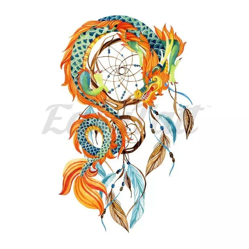 dragon-dreamcatcher-temporary-tattoo Dragon Dreamcatcher – Temporary Tattoo