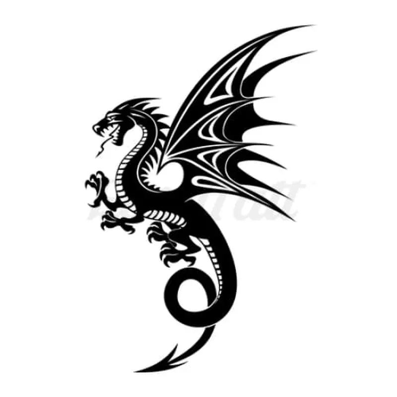 dragon-silhouette-temporary-tattoo Dragon Silhouette – Temporary Tattoo