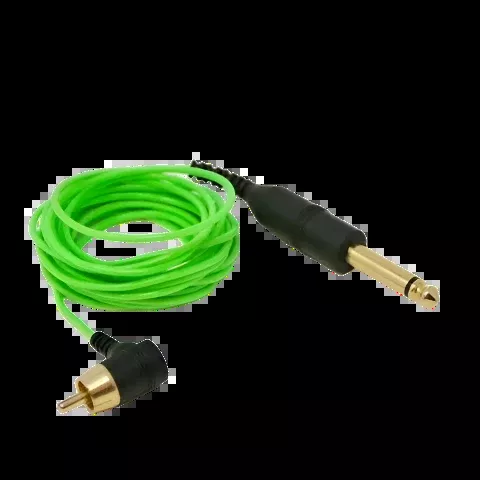 Electrum BUDGET Angled RCA Cord 12g Green/Gold (8')