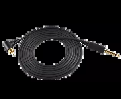 electrum-right-angle-rca-cord-7g-3-9mm-black-gold-8 Electrum Right Angle RCA Cord 7g (3.9mm) Black/Gold (8')