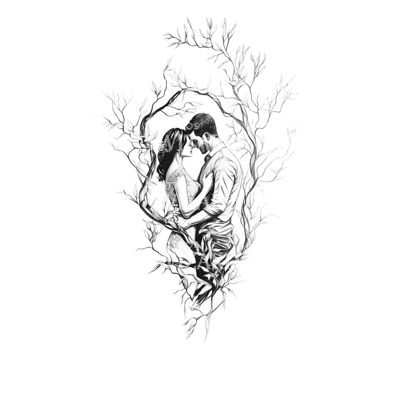 engagement-love-commitment-tattoo-design Engagement Love and Commitment Tattoo Design