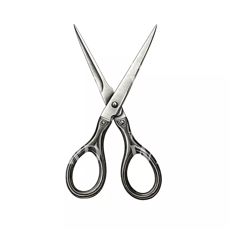 engraving-open-scissors-tattoo-design Engraving Open Scissors Tattoo Design