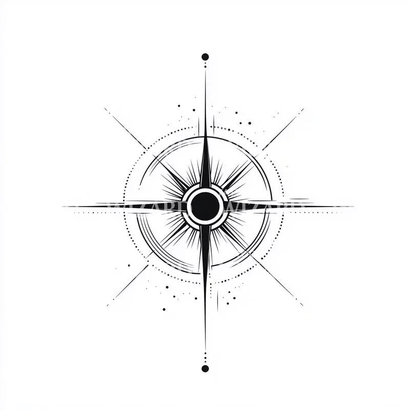 Esoteric Navigation Glyph Tattoo Illustration