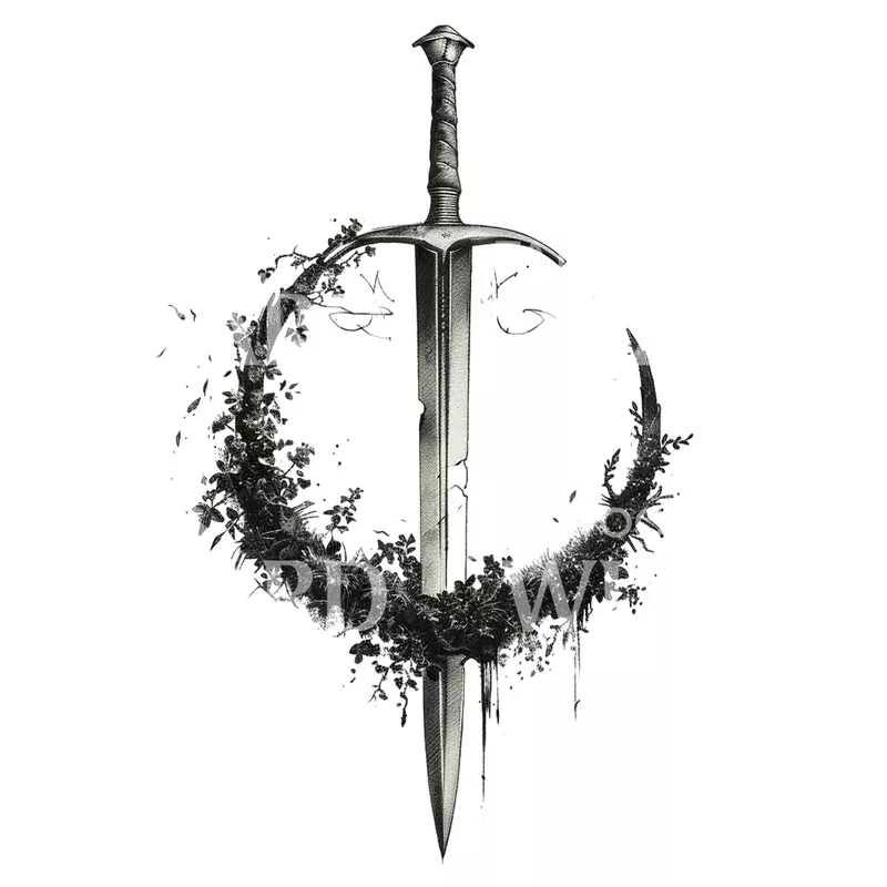 excalibur-sword-tattoo-design Excalibur Sword Tattoo Design