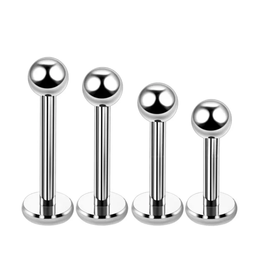Externally Threaded Labret With Top Ball (Single Piece)