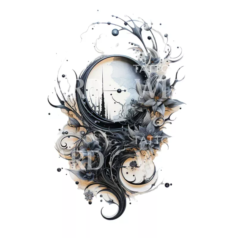 Fantasy World Composition Tattoo Design