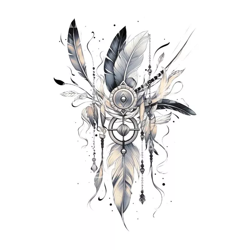 Feather Talisman Tattoo Design