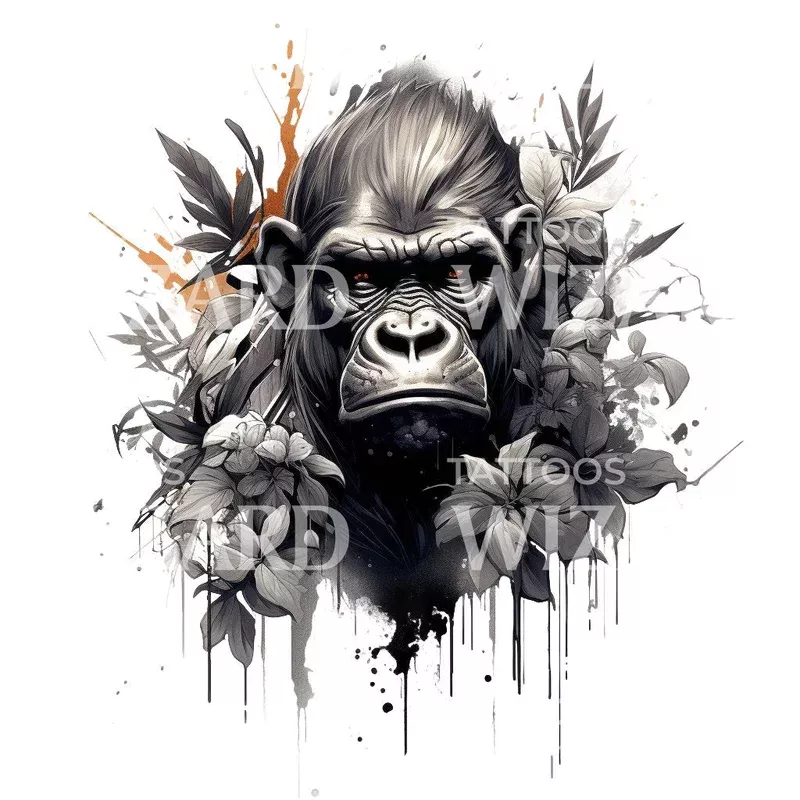 fierce-gorilla-tattoo-design Fierce Gorilla Tattoo Design