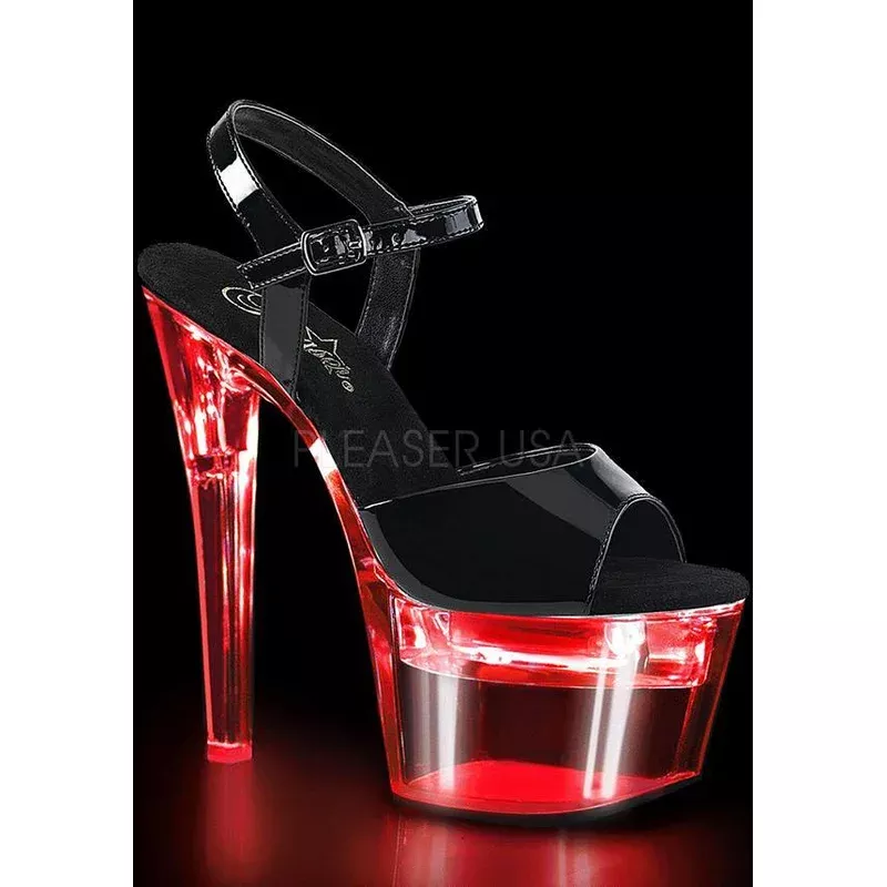 FLASHDANCE-709 [LED/ Patent Black] | PLATFORM HEELS [PREORDER]