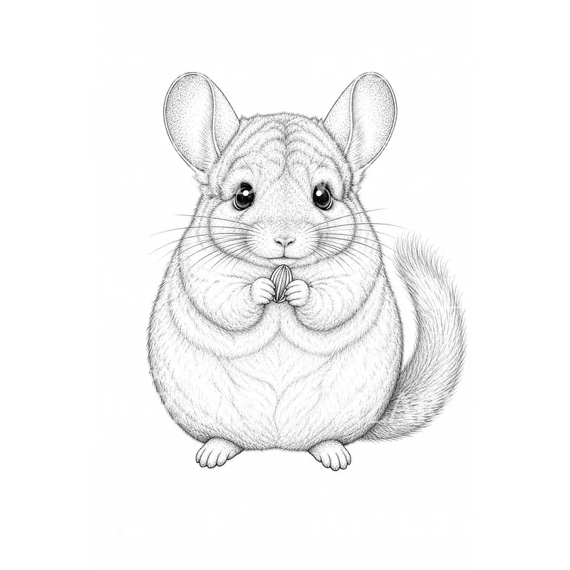 fluffy-chinchilla-tattoo-illustration Fluffy Chinchilla Tattoo Illustration
