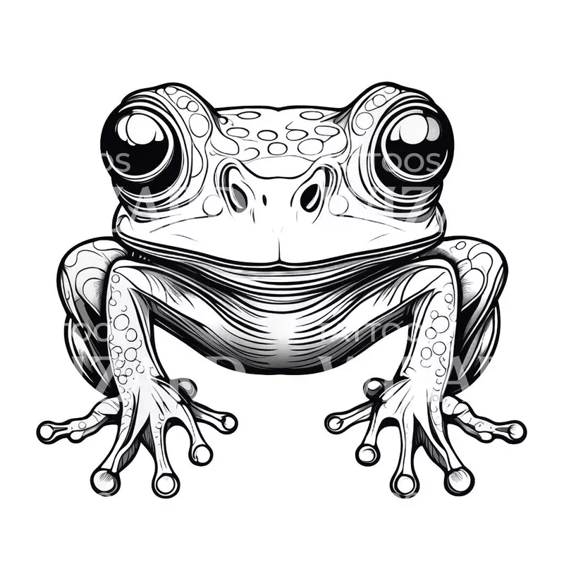 frog-sitting-close-tattoo-design frog sitting close Tattoo Design