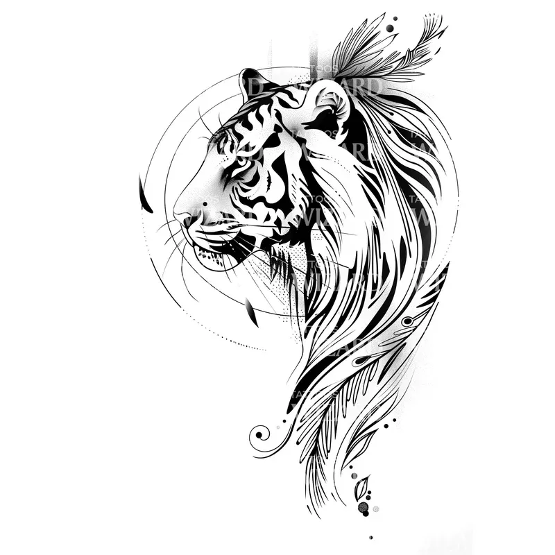 geometric-tiger-tattoo-design Geometric Tiger Tattoo Design