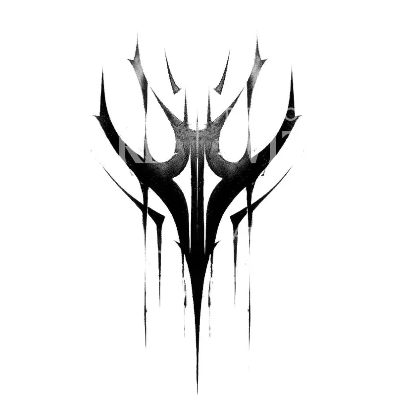 gothic-abstract-sharp-shapes-tattoo-design Gothic Abstract Sharp Shapes Tattoo Design