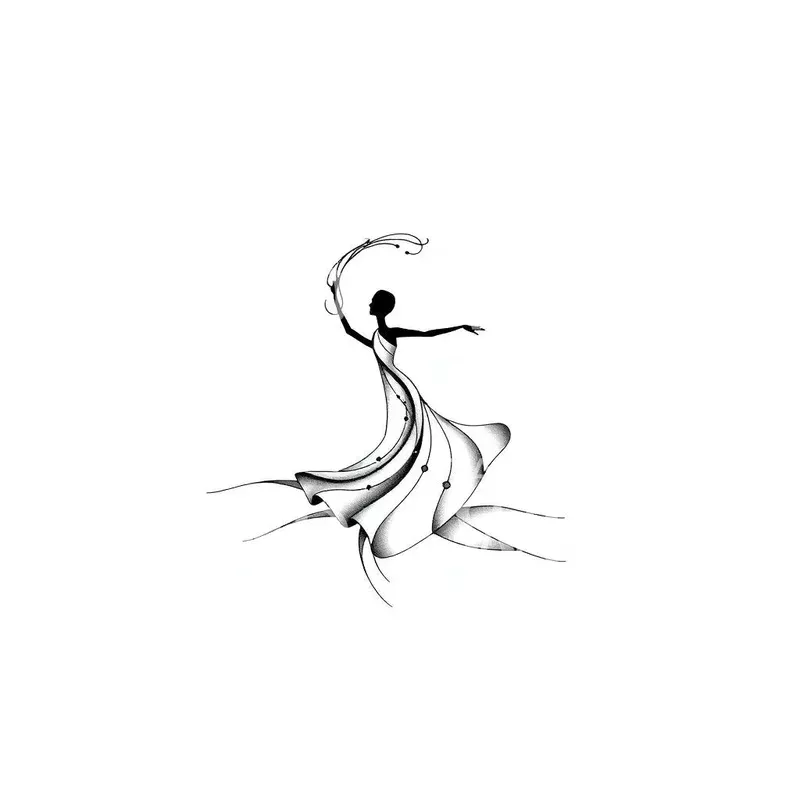 graceful-dancer-tattoo-design Graceful Dancer Tattoo Design