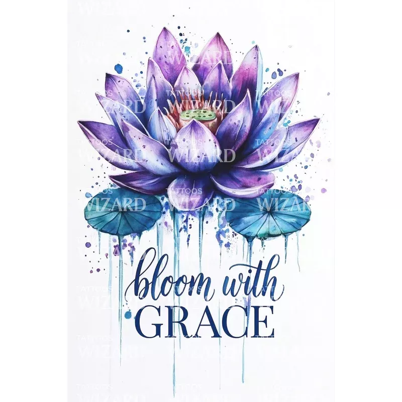 graceful-lotus-script-tattoo-design Graceful Lotus Script Tattoo Design