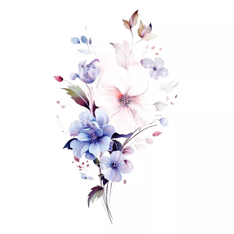 Half Sleeve Flower Composition Tattoo Design