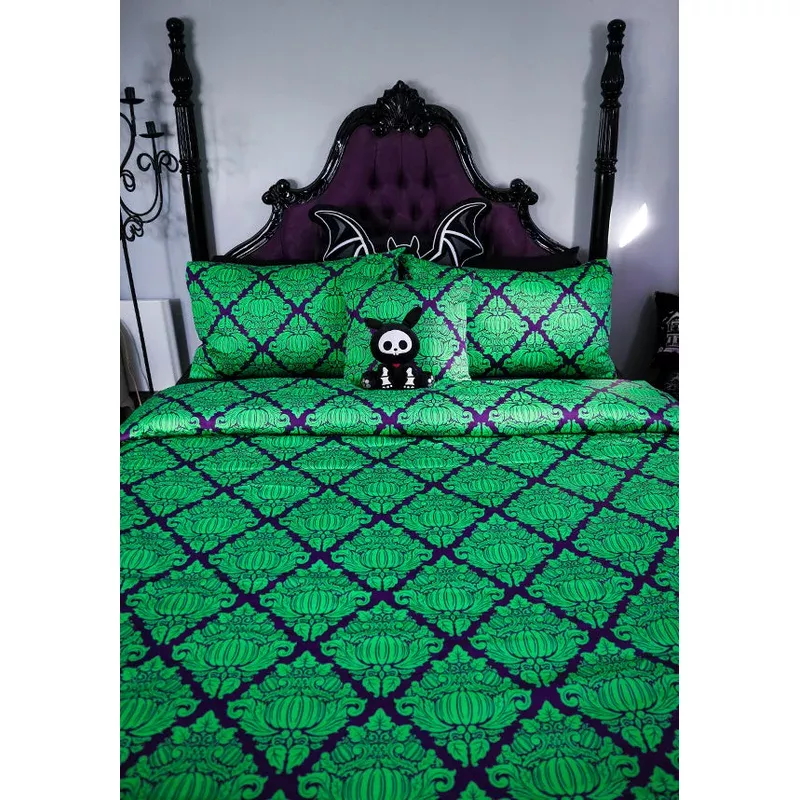 Haunted Harvest [Green/Purple] | QUILT SET [KING SINGLE]