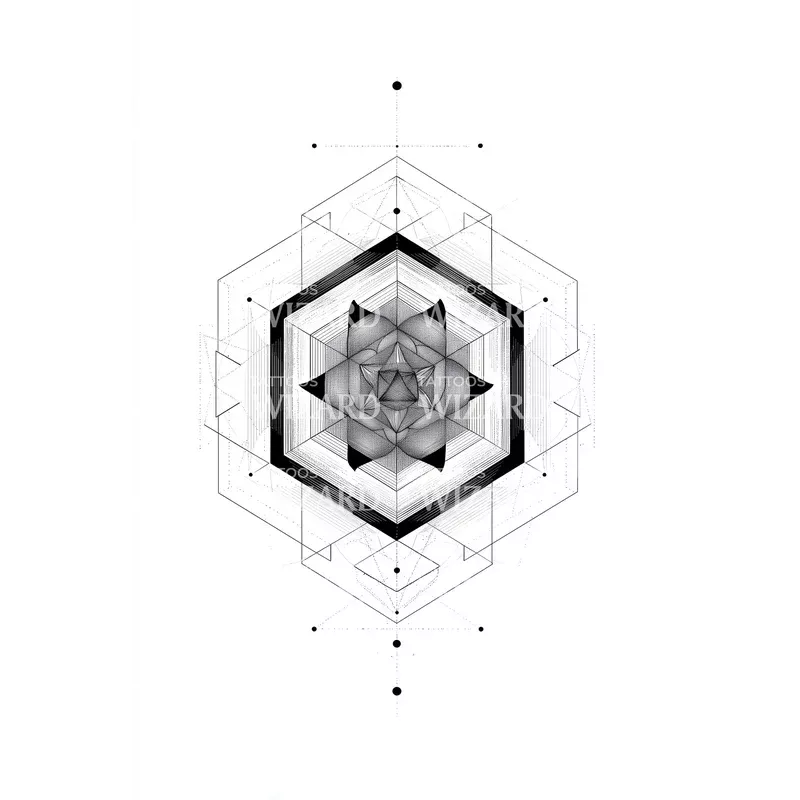 Hex Star Mandala Tattoo Design