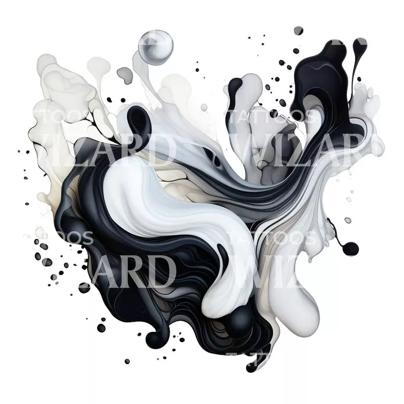 Ink Bolt Flowing Abstract Tattoo Design