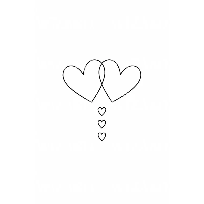 Interlocking Hearts Tattoo Design