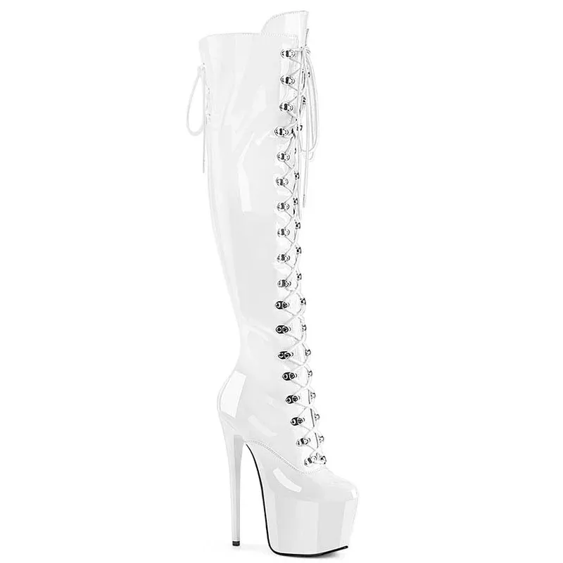 JUBILANT-3012 [White Patent] | PLATFORM BOOTS [PREORDER]