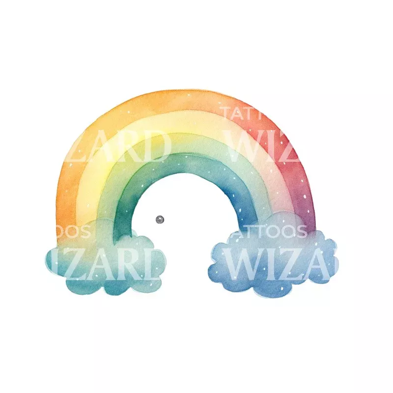 kawai-rainbow-tattoo-design Kawai Rainbow Tattoo Design