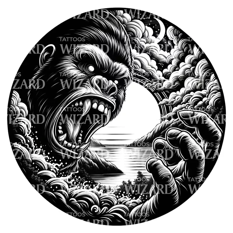 Kong In The Kingdom Tattoo Design