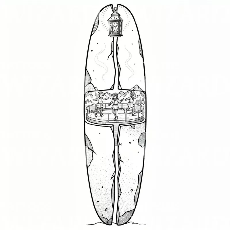 Lantern Ice Rink Tattoo Design
