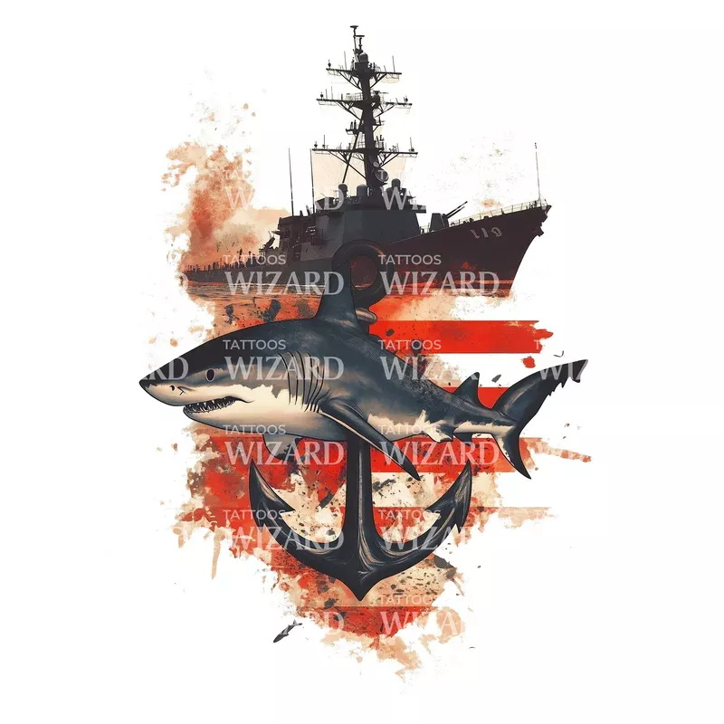 marine-corps-battleship-tattoo-design Marine Corps Battleship Tattoo Design