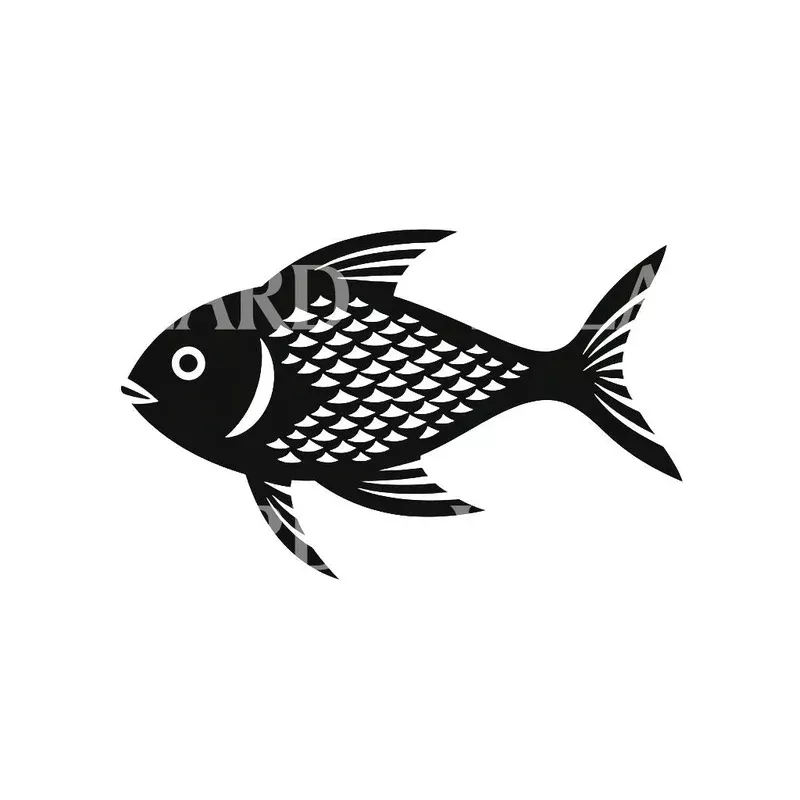minimalist-black-fish-tattoo-design Minimalist Black Fish Tattoo Design