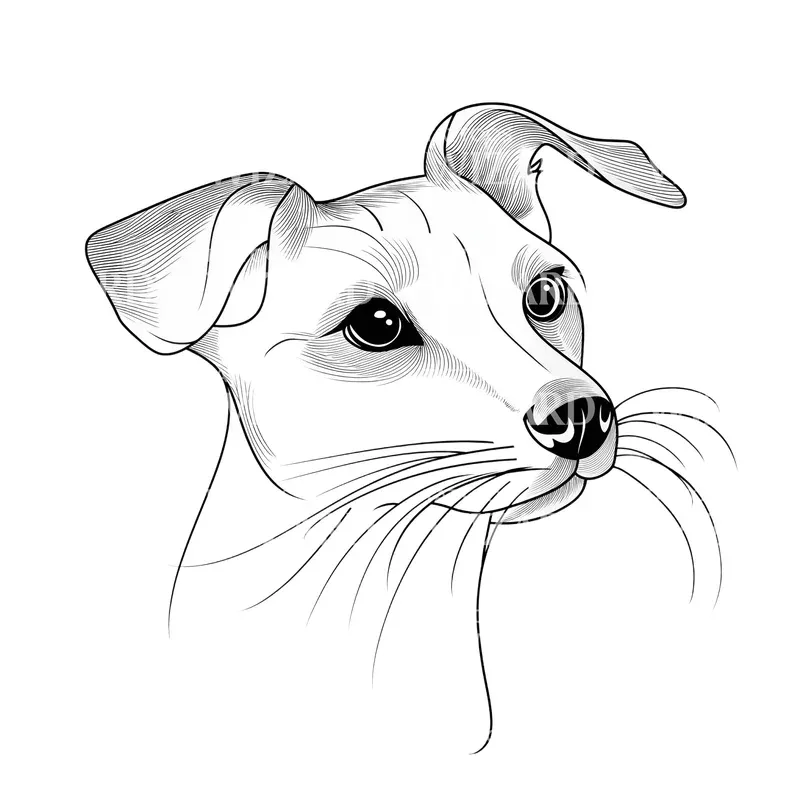 minimalist-dog-portrait-tattoo-idea Minimalist Dog Portrait Tattoo Idea