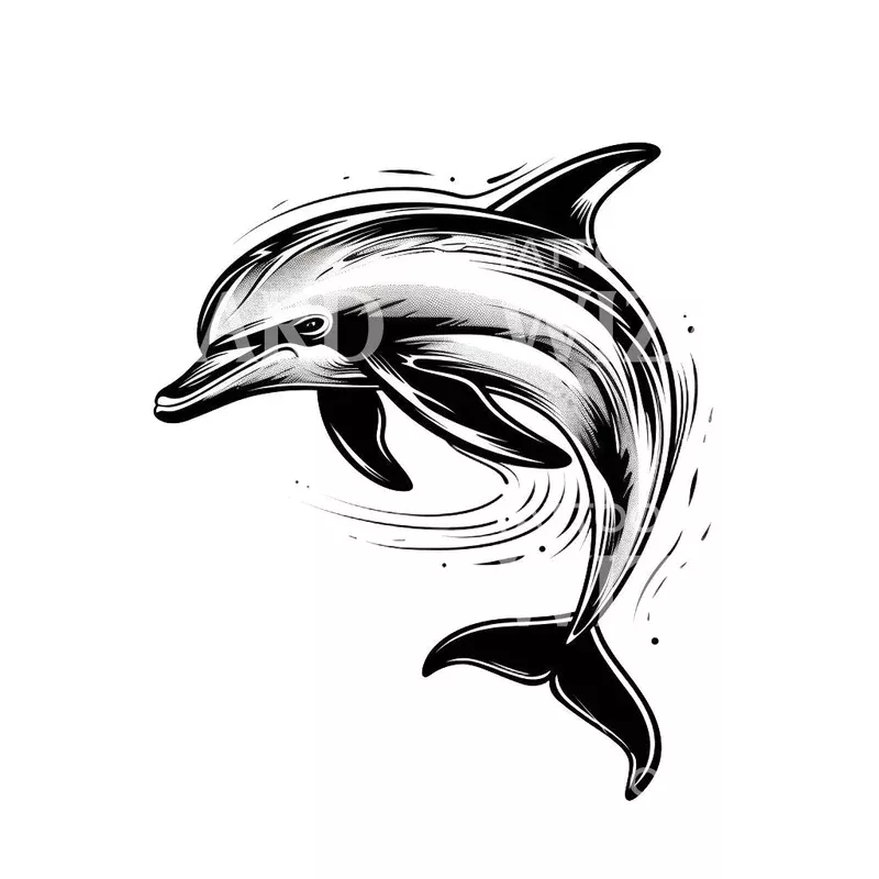 minimalist-dolphin-tattoo-design Minimalist Dolphin Tattoo Design