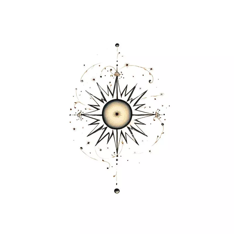 minimalist-old-school-sun-tattoo-design Minimalist Old School Sun Tattoo Design
