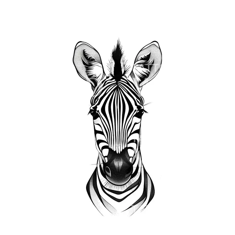 minimalist-portrait-zebra-tattoo-design Minimalist Portrait of a Zebra Tattoo Design