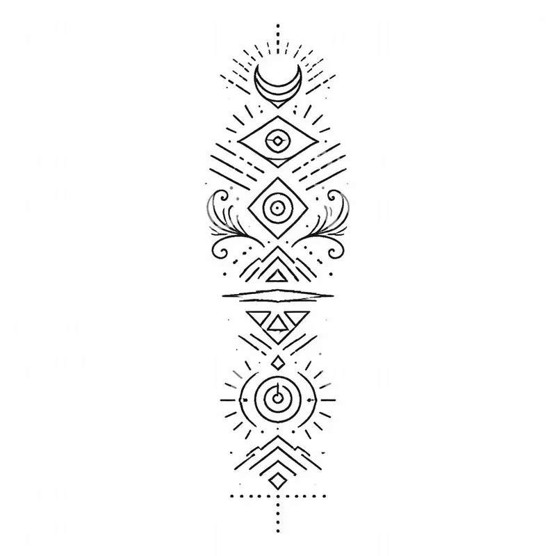 Mystic Geometry Tattoo Design