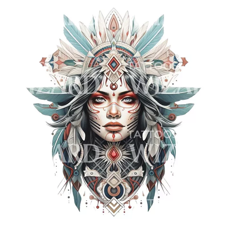 native-american-goddess-tattoo-design Native American Goddess Tattoo Design
