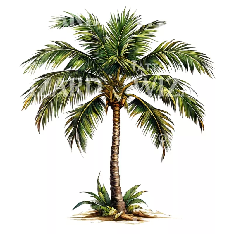 natural-palm-tree-tattoo-design Natural Palm Tree Tattoo Design