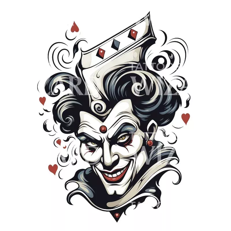 naughty-jester-tattoo-design Naughty Jester Tattoo Design