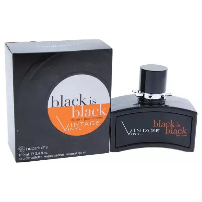 Nuparfums Black Is Black Vintage Vinyl Eau de Toilette Spray for Men 3.4 oz / 100 ml