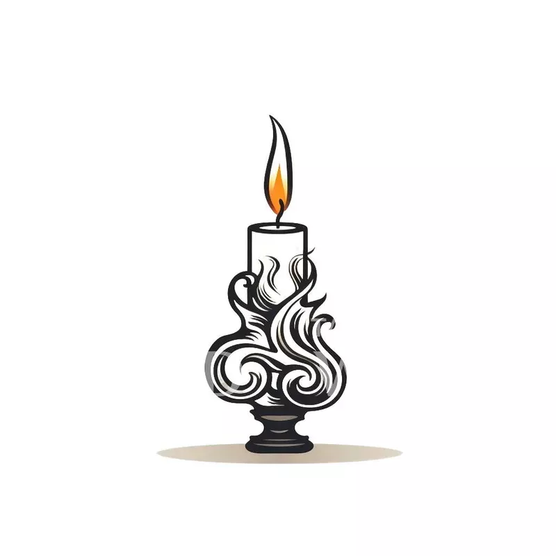 old-school-candle-tattoo-design Old School Candle Tattoo Design
